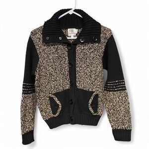 Fia Italia Black and cream knit cardigan size S